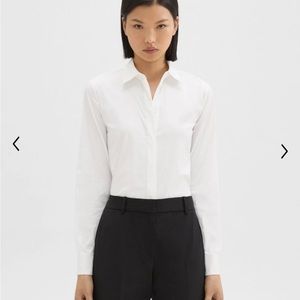 Theory Classic Fitted Shirt Lux White Small NWT